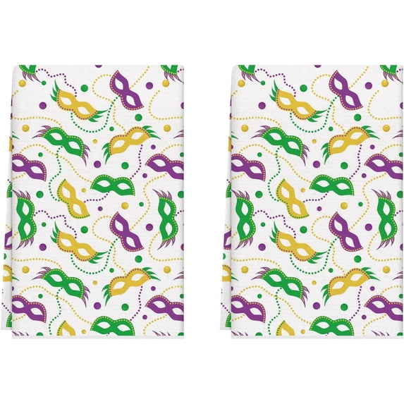 Mardi Gras Masquere Masks Bes Celebration Carnival Kitchen Towels Dish Towels 18x26 Inch Home Decorations Hand Towels Set of 2 Drying Dishcloth