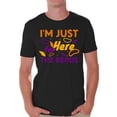 thumbnail image 1 of Mardi Gras Men Shirt Funny Fat Tuesday Tees for Men I'm Just Here for the Beads Men's T-Shirt, 1 of 4
