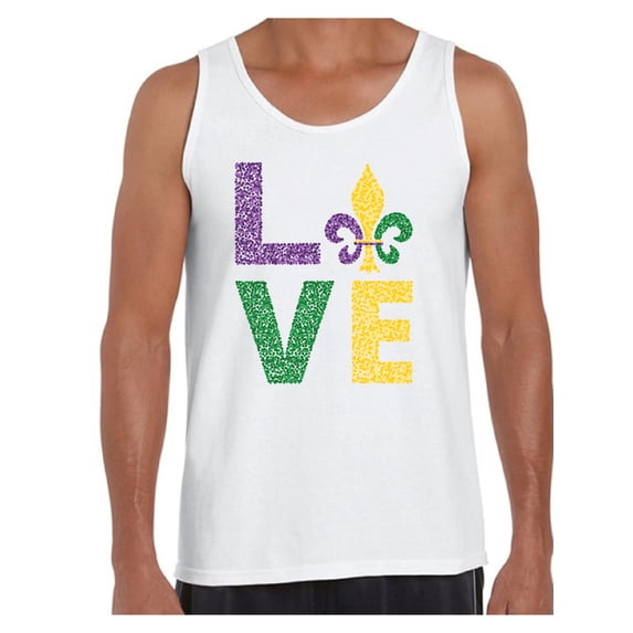 Mardi Gras Men Tank Top Love Fat Tuesday Tees for Men Carnival 2021 Festive Novelty Men's Tanks