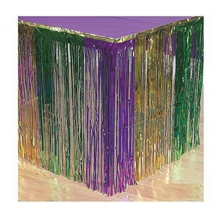 Mardi Gras Metallic Fringe Table Skirt - Party Supplies - 1 Piece
