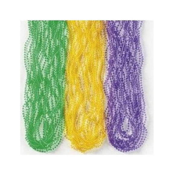 Mardi Gras Micro Beads (24") - Jewelry - 144 Pieces