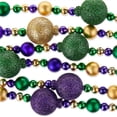 thumbnail image 2 of Lee Display 6FT Mardi Gras Tinsel Garland Green Purple Gold 12in Wide Christmas 2 of 6