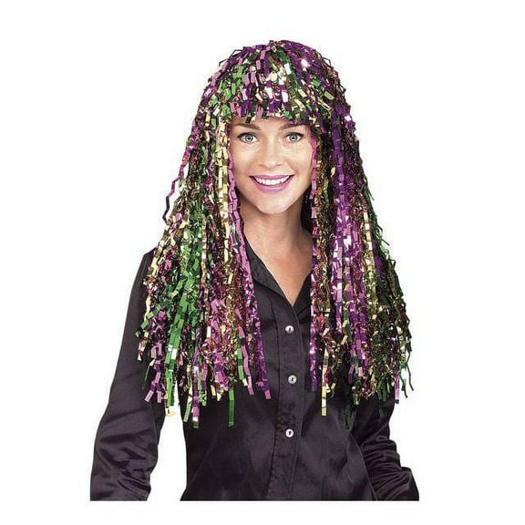 Rubie's Costume Co - Long Multi Colored Mardi Gras Tinsel Wig - One-Size