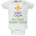 thumbnail image 1 of Mardi Gras - My First Mardi Gras White Soft Baby One Piece - 9-12 months, 1 of 1