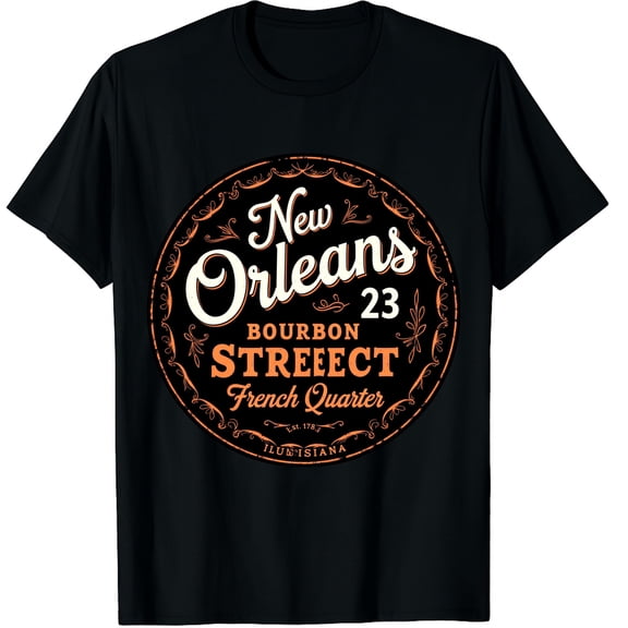 Mardi Gras New Orleans Louisiana Street Souvenir Graphic Crew Neck Short Sleeve T-Shirts (Men's, Women's)