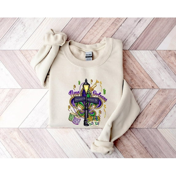 Mardi Gras New Orleans Sweatshirt, Mardi Gras Carnival Shirt, Women Mardi Gras Mask Shirt, New Orleans Cruise Shirt, Fleur De Lis Shirt All Size S-5Xl