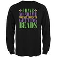 thumbnail image 1 of Mardi Gras No Shame Getting Beads Black Adult Long Sleeve T-Shirt - X-Large, 1 of 1
