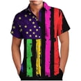 thumbnail image 1 of Mardi Gras Outfit for Men Button Down Short Sleeve Shirts Feathers Graphic Tee Funny Novelty Shirts Casual Collared Blouses, 1 of 6