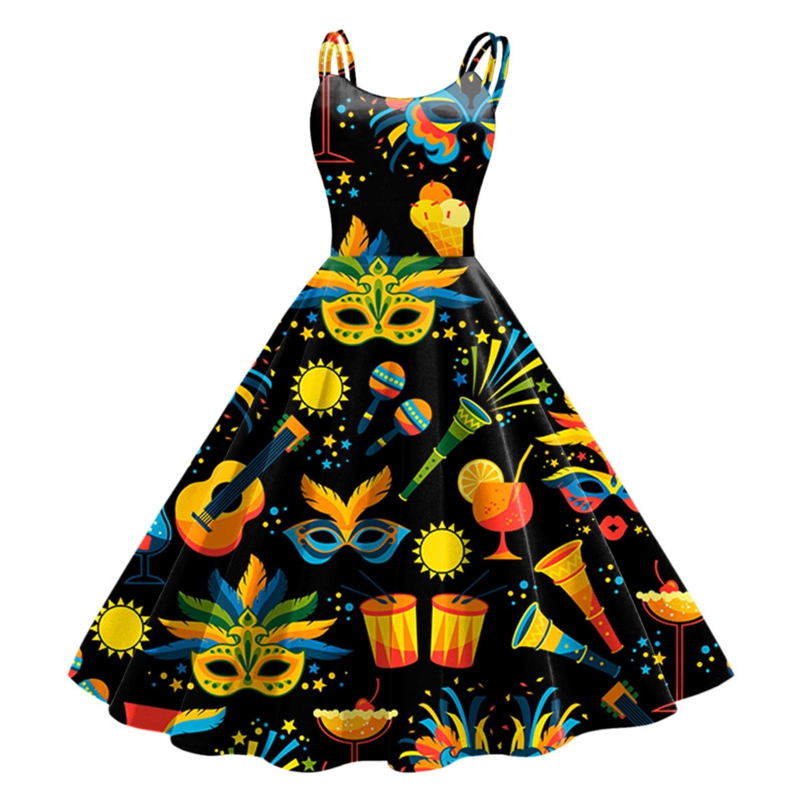 black mardi gras dress Black Plus Size Latin-Rhythm Dress