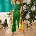 thumbnail image 1 of Mardi Gras Overalls for Women Funny Mask Feather Printed Bagggy Straight Leg Rompers Wide Leg Sleeveless Pants Rompers Parada Mardi Jumpsuits, 1 of 6