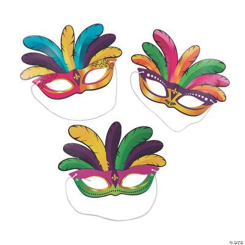 Creativity Street Die-Cut Paper Masks, Mardi Gras Assortment, 24 Pieces per Pack, 6 Packs