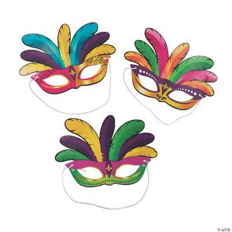 Mardi Gras Mask Paper Masks Carnival Parade Masquerade Party - Temu