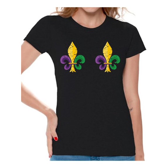 Mardi Gras Parade Shirt for Women New Orleans Carnival Tee for Her Festive Novelty Graphic T-Shirt