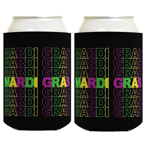 Mardi Gras Party Favors Mardi Gras Word Art 2-Pack Can Drink Thermocoolers