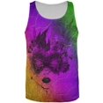 thumbnail image 1 of Mardi Gras Party Mask Distressed Grunge Flag All Over Mens Tank Top Multi 3X-LG, 1 of 2