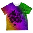 thumbnail image 1 of Mardi Gras Party Mask Distressed Grunge Flag All Over Toddler T Shirt Multi 6T, 1 of 2