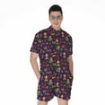 thumbnail image 1 of Mardi Gras Party Pattern Short Sleeve Men'S Rompers, Mardi Gras Casual Summer Jumpsuits Outfit, 1 of 4