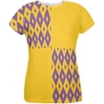 thumbnail image 1 of Mardi Gras Party Purple and Gold All Over Womens T-Shirt - X-Large, 1 of 2