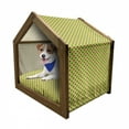 thumbnail image 1 of Mardi Gras Pet House, Retro Pattern with Star Circular Motifs Masquerade Design, Outdoor & Indoor Portable Dog Kennel with Pillow and Cover, 5 Sizes, Purple Fern Green Yellow, by Ambesonne, 1 of 5