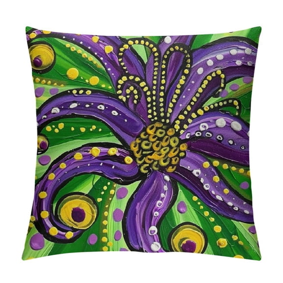 Mardi Gras Pillow Cover Decor Holiday Farmhouse Pilow Case Decoration for Home Sofa Couch