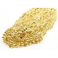 thumbnail image 1 of Mardi Gras Plastic Bead Necklaces for Birthday Favors and Decorations, Metallic Gold, 24-Pack, 1 of 2