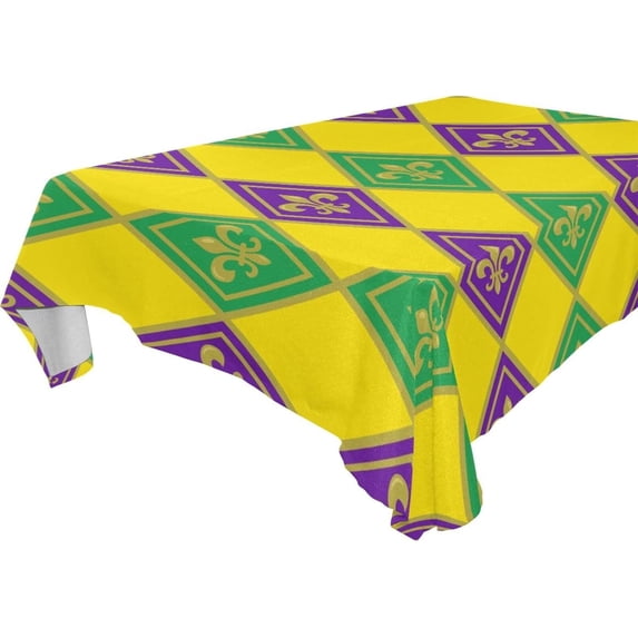 Mardi Gras Print Tablecloth Rectangle Colorful Table Cloth Large Square Table Cover for Dining Kitchen Party 60"x108" Decor Gift