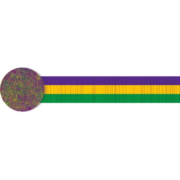 Mardi Gras Purple Green Yellow Crepe Streamer 30 Ft