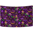 thumbnail image 1 of Mardi Gras Purple Tapestry Wall Hanging Tapestries Happy Colorful Hippie Psychedelic Art Polyester Carpet Wall Decorative for Living Room Bedroom 80x60inch Gift Decor, 1 of 7