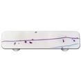 thumbnail image 1 of Mardi Gras Purple with White Rectangle Glass Cabinet Pull - Aluminum Post, 1 of 1