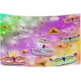 thumbnail image 1 of Mardi Gras Rainbow Tapestry Wall Hanging Tapestries Happy Colorful Hippie Psychedelic Art Polyester Carpet Wall Decorative for Living Room Bedroom 60x40inch, 1 of 7