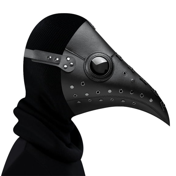 Mardi Gras Realistic Plague Doctor Bird Mask,Halloween Black Raven Mask Cosplay Props Outfit,Plague Bird Beak Masks Long Beak Raven Masks