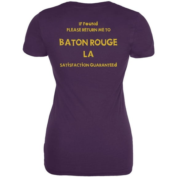Mardi Gras Return Me to Baton Rouge Purple Juniors Soft T-Shirt - X-Large