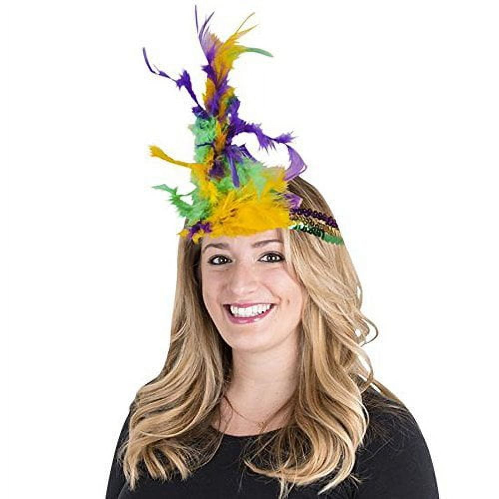 Syncfun 4 PCS Mardi Gras Feather Boa For Mardi Gras Party Dress Up
