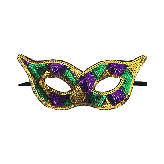 Mardi Gras Sequin Mask for Women Costume Shining Fleur De Lis Lace-Up Mask Masquerade Venetian Carnival Mask for Party Decorations 1 PC Purple One Size
