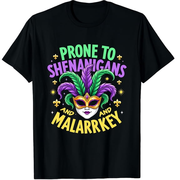 Mardi Gras Shenanigans Carnival New Orleans Trip Graphic Crew Neck Short Sleeve T-Shirts (Men's, Women's)