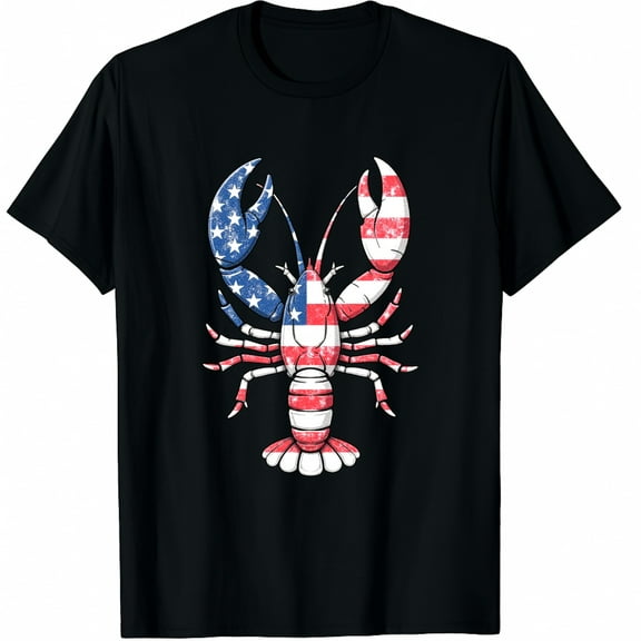 Mardi Gras Shirt Fleur De Lis Crawfish Shirt American Flag Graphic Crew Neck Short Sleeve T-Shirts (Men's, Women's)