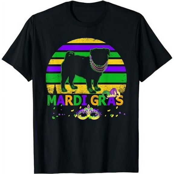 Mardi Gras Shirt Pug Pet Dog Lover Mom Women Gift T-Shirt