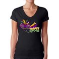 thumbnail image 1 of Mardi Gras Shirt for Women Festive Tees Carnival Mask Carnaval 2021 V-Neck T-Shirt New Orleans Party, 1 of 4