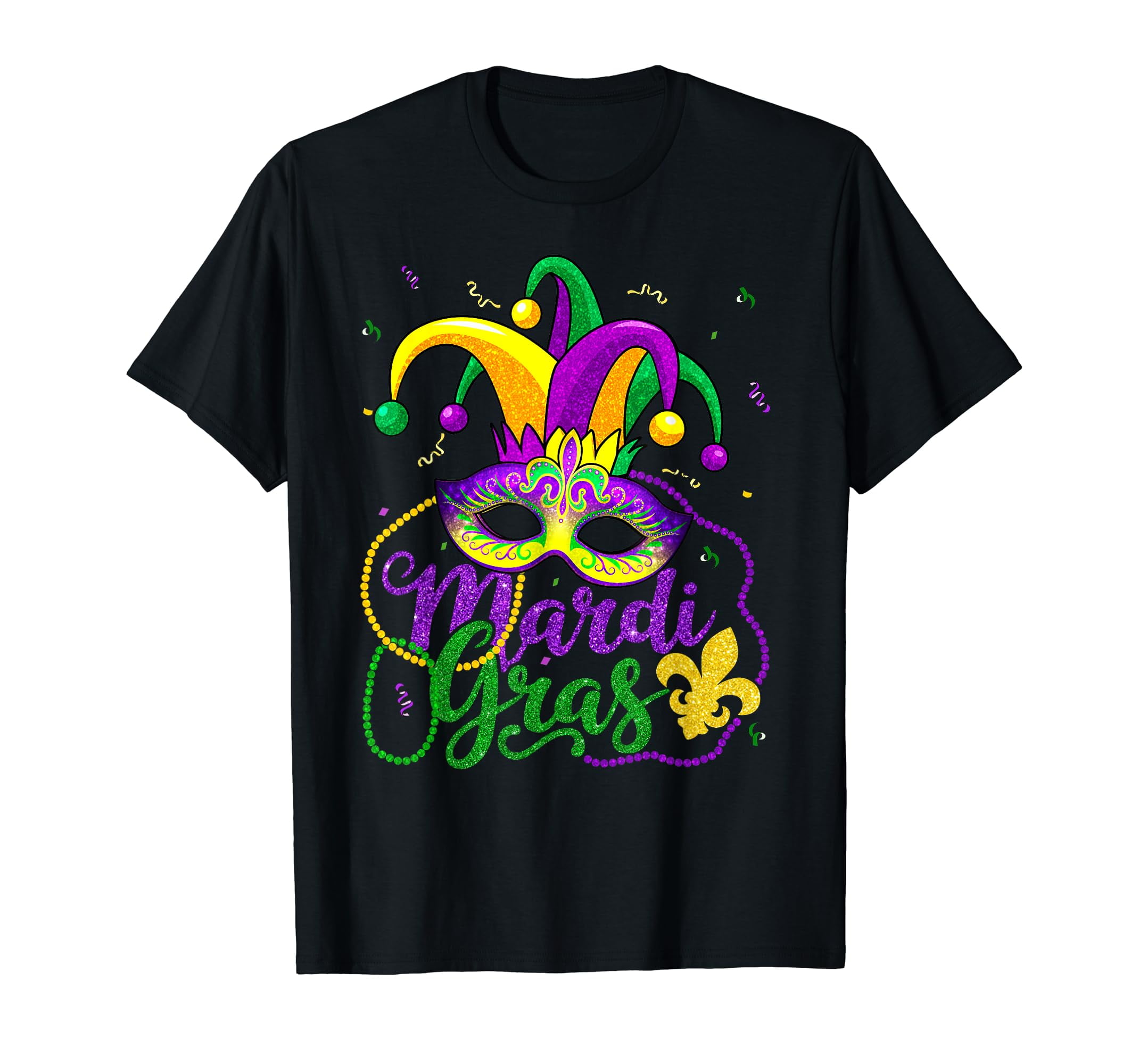 Mardi Gras Shirts For Women Kids Men Beads Mask Feathers Hat T-Shirt ...