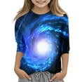 thumbnail image 1 of Mardi Gras Shirts Kids Boys Girls 3/4 Sleeve T-Shirt Casual Crewneck Funny Graphic Print Tees Tops Carnival Party Shirt Summer Clothes M10 Blue 12-13 Years, 1 of 4