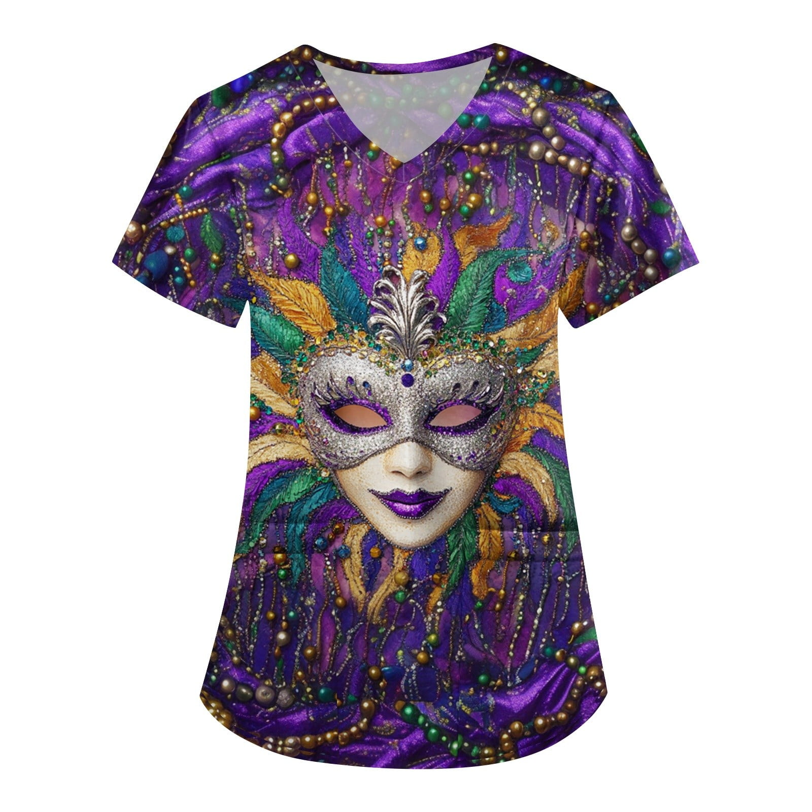 mardi gras scrub tops