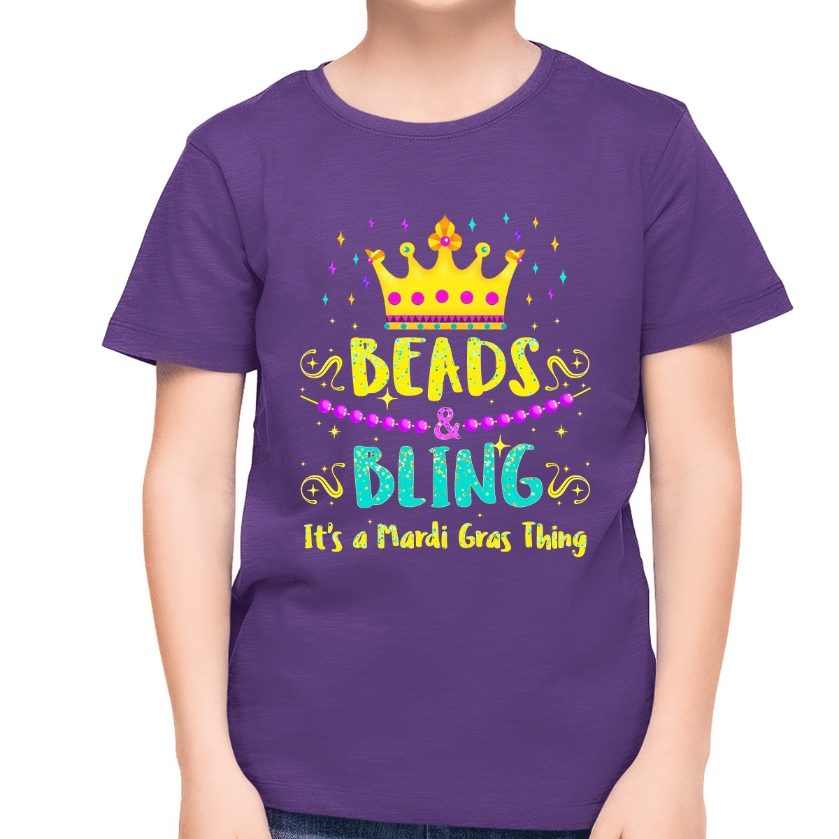 Mardi Gras Shirts for Boys Beads and Bling It's Mardi Gras Shirt