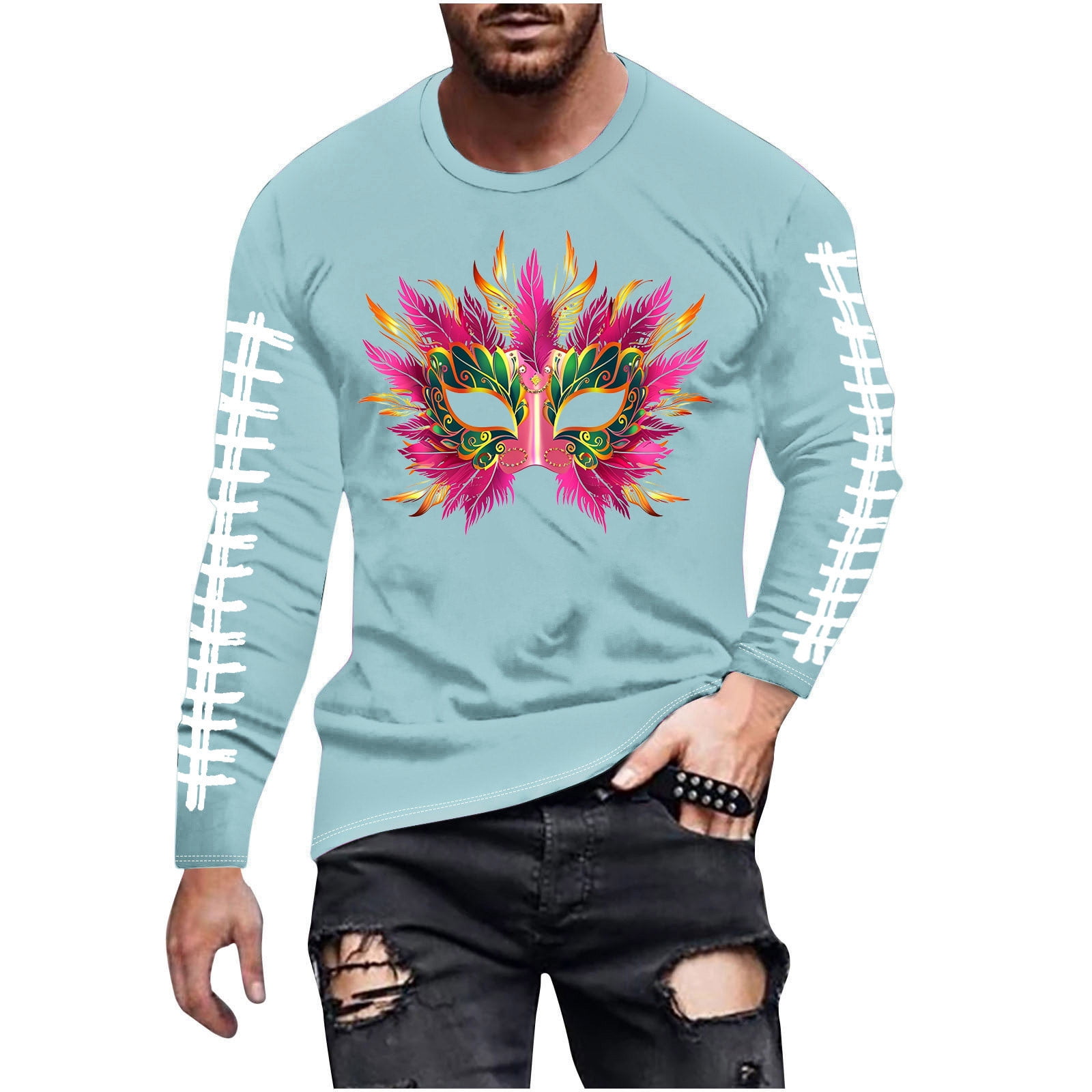 Mardi Gras Shirts for Men 2025 Carnival Themed Outfit Party Parade Mask