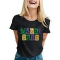 thumbnail image 1 of Mardi Gras Shirts for Women Carnival Funny Letter Print Short Sleeve Crewneck Tees Dressy Casual Stretch Comfy Pullover Tunic Tops, 1 of 4
