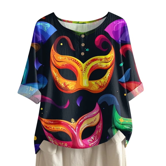 Mardi Gras Shirts for Women Sparkly Feathers Print Short Sleeve Graphic Tee Sequins Crew Neck Novelty T Shirts Gold 2XL