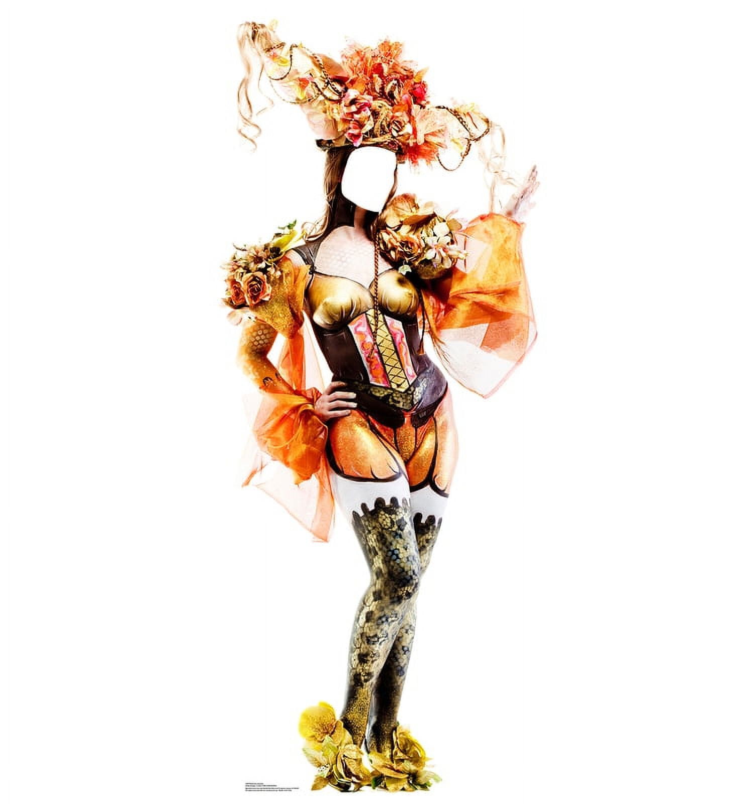 76'' Multicolor Cardboard Mardi Gras Showgirl Standup