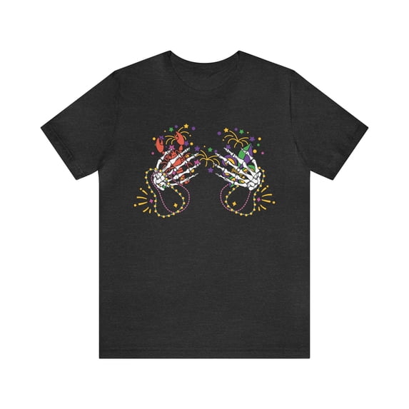 Mardi Gras Skeleton Hands Shirt, Mardi Gras Beads Women's T-Shirt