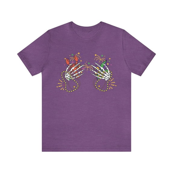 Mardi Gras Skeleton Hands Shirt, Mardi Gras Beads Women's T-Shirt