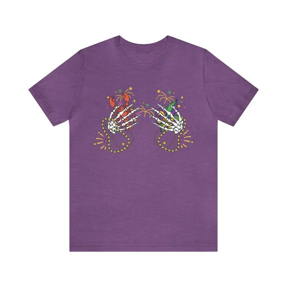 Mardi Gras Skeleton Hands Shirt, Mardi Gras Beads Women's T-Shirt
