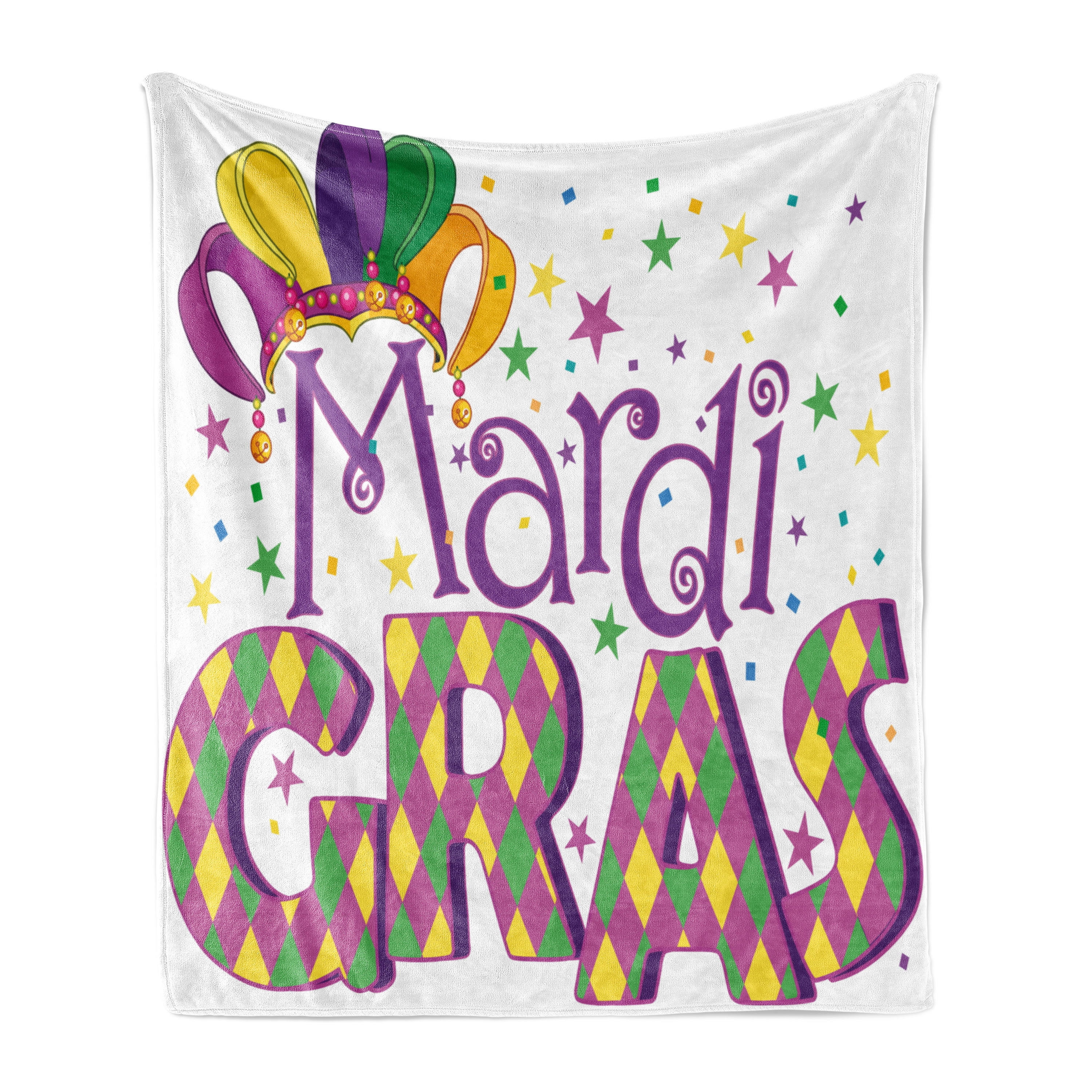 Mardi Gras Soft Flannel Fleece Throw Blanket, Joyous Composition